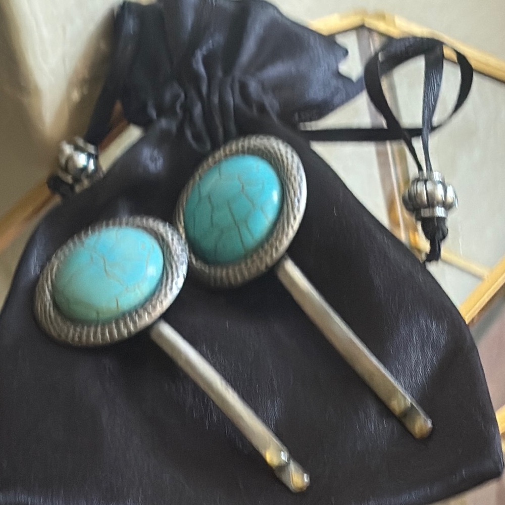 Hair Turquoise Accents Pin Set